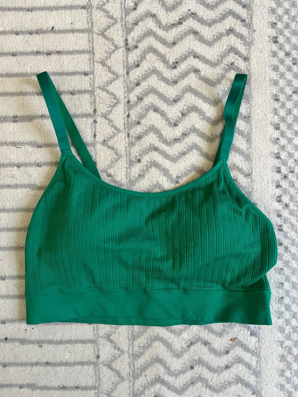 Auden Green Ribbed Bralette